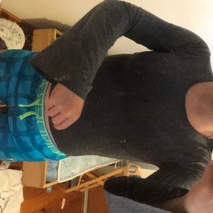 Bell sleeve raw hem top